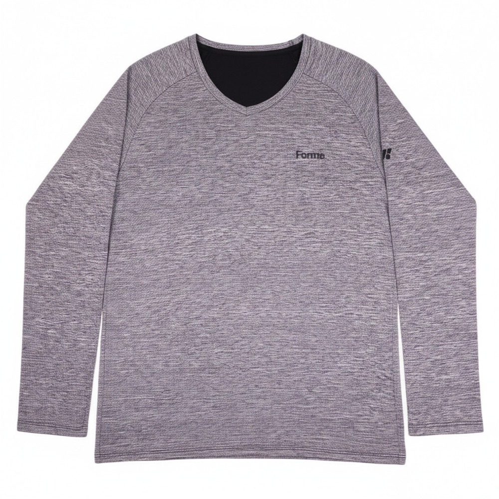 Forme Ace Shirt Mens Large Grey Space Dye Posture Corrective Long Sleeve Tee